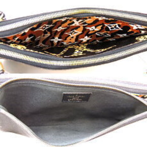 Louis Vuitton Double Zip Pochette Monogram Giant Black Leopard - Picture 6 of 9